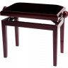 Банкетка для пианино GEWA Deluxe Mahogany High Gloss Black Cover глянцевое красное дерево с черным сиденьем