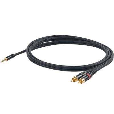 Proel CHLP215LU15 - сценический кабель, 3.5 джек стерео <-> 2хRCA male - 1.5м