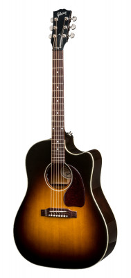 Gibson 2018 J-45 Cutaway Vintage Sunburst электроакустическая гитара