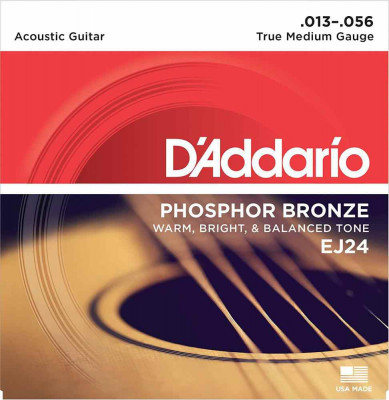 Комплект струн для акустической гитары D'ADDARIO EJ24 SET ACOUS GTR PHOS BRZ TRUEMED