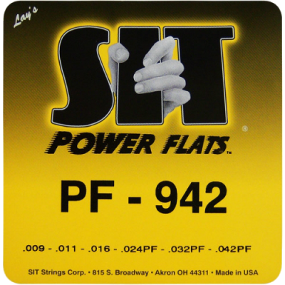 SIT S942PF POWER FLATS Extra Light струны для электрогитары (9-11-16-24-32-42) экстра легкого натяжения
