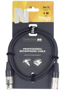 Микрофонный кабель XLR-XLR STAGG NMC1R, NEUTRIK, 1 м