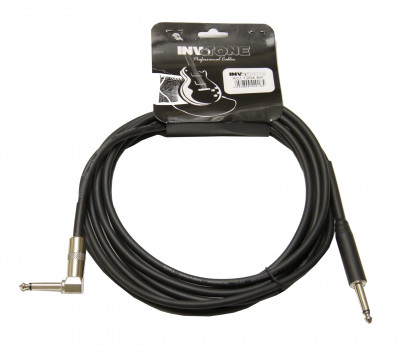 Invotone ACI1204/BK - инструментальный кабель, 6.3 mono Jack-6.3 mono Jack угловой 4 м (черный)