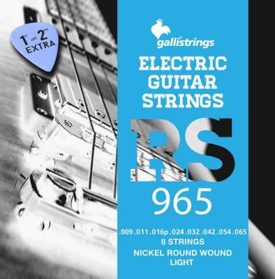 Комплект струн для 8 струнной гитары 009-065 GALLI STRINGS RS965 light