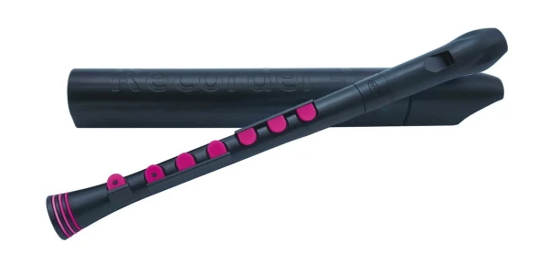 NUVO Recorder+ (Black/Pink) блокфлейта сопрано немецкая, строй С (До) + кейс