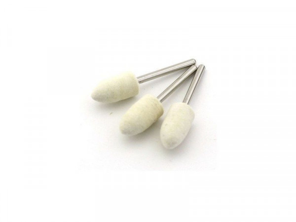 Диск полировочный, войлок, пуля, 10 х 15 мм, 3 шт./уп., блистер