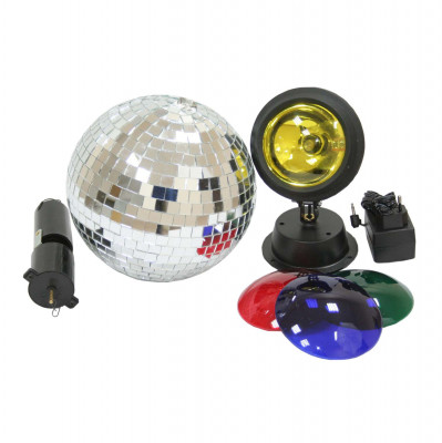 Involight SL0152 - подарочный набор: зеркальный шар 20 см, мотор на батарейке, светильник