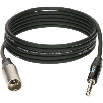 Микрофонный кабель KLOTZ GRG1MP03.0 GREYHOUND, разъемы Klotz XLR папа - Stereo Jack, 3 м