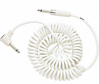 FENDER KOIL KORD - 30' INSTRUMENT CABLE WHITE - гитарный кабель, цвет- белый, шнур витой