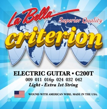 LA  BELLA C200T CRITERION LIGHT 9-42 струны для электрогитары, обмотка никелированная сталь