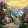 Картина по номерам 40х50 Деревня у берега моря (28 цветов)