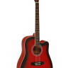 Акустическая гитара Elitaro E4111C красного цвета