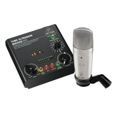 Комплект для звукозаписи BEHRINGER VOICE STUDIO ламповый предусилитель MIC500USB + конденсаторный микрофон