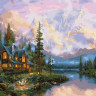 Картина по номерам 40х50 Дом на реке (28 цветов)