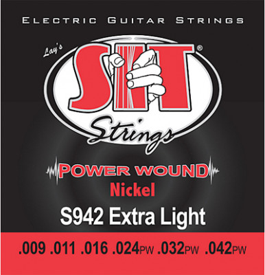 SIT S942 POWER WOUND Extra Light струны для электрогитары (9-11-16-24-32-42) экстра легкого натяжения