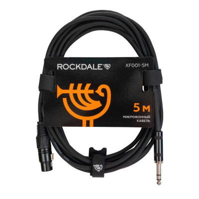 Микрофонный кабель ROCKDALE XF001-5M, XLR female X stereo jack male, 5 м