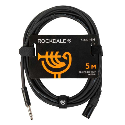 Микрофонный кабель ROCKDALE XJ001-5M, XLR male X stereo jack male, 5 м