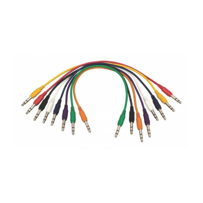 OnStage PC18-17TRS-S - комплект кабелей джек стерео <-> джек стерео, 43,18см ,(8 цветов)