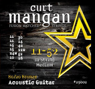 CURT MANGAN 11-52 80/20 Bronze 12-String Medium Set струны для 12-струнной акустической гитары