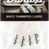 DUNLOP  9003P Thumbpicks White Plastic Large Набор медиаторов 4 шт