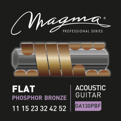 Комплект струн для акустической гитары 11-52 Magma Strings GA130PBF с плоской обмоткой