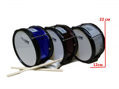 Детский барабан MEGATONE KSD-84/MSV 8" х 4" фурнитура 4 натяжных болта палочки и ремень