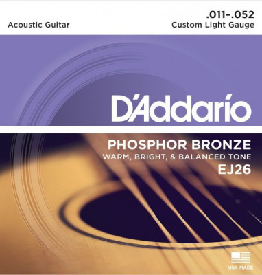 D'ADDARIO EJ26 Custom Light 11-52 струны для акустической гитары