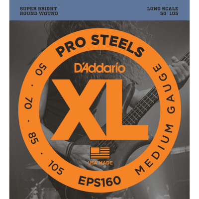Струны для бас-гитары D'ADDARIO EPS160 ProSteels/Long, 50-105