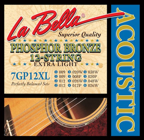 LA BELLA 7GP-12XL струны для 12-струнной акустической гитары