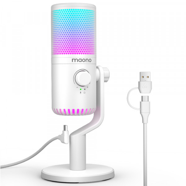 USB-микрофон Maono DM30RGB (white) кардиоидный USB-микрофон Maono DM30RGB (white) кардиоидный