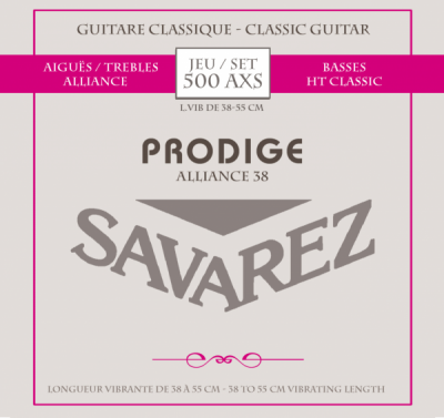 Струны для классических гитар SAVAREZ 500 AXS ALLIANCE HT CLASSIC Prodige 1/2 (26-30,3-35,8-30,3-35,4-43,7)