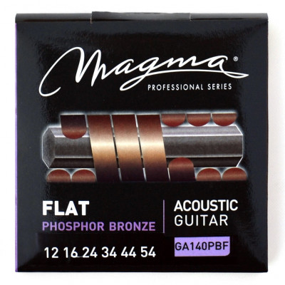 Комплект струн для акустической гитары 12-54 Magma Strings GA140PBF с плоской обмоткой