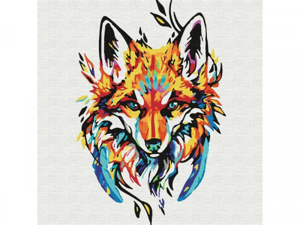 Картина по номерам 30х30 АКВАРЕЛЬНЫЙ ЛИС (14 цветов)