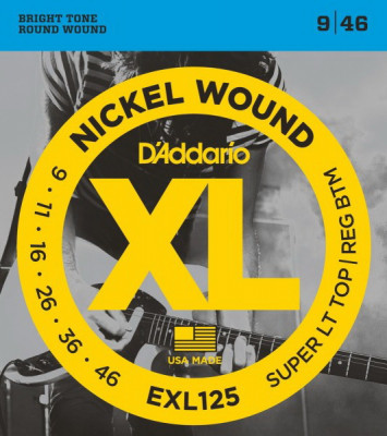 D'ADDARIO EXL125 Super Light Top/Regular Bottom 9-46 струны для электрогитары