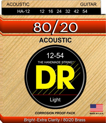 Комплект струн для акустической гитары DR HA-12, 12-54