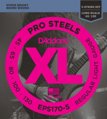 D'ADDARIO EPS170-5 Regular Light 45-130 струны для 5-струнной бас-гитары