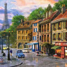 Картина по номерам 30х30 Улочки Парижа (20 цветов)
