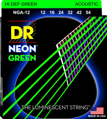 Комплект струн для акустической гитары DR NGA-12, 12-54
