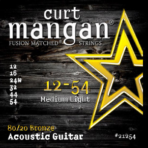 CURT MANGAN 12-54 80/20 Bronze Medium Light Set струны для акустической гитары