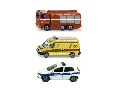 Набор машин Siku 1819RUS Служба спасения 1/55, 3шт, белый/желтый/красный