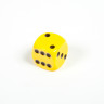 Кубик D6, 16мм, желтый с черными точками в блистере