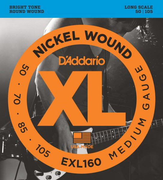 D'ADDARIO EXL160 Medium 50-105-струны для 4-струнной бас-гитары