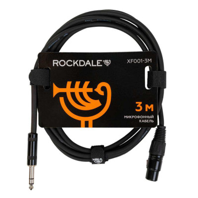 Микрофонный кабель ROCKDALE XF001-1M, разъемы XLR female X stereo jack male, 1 м