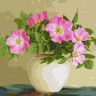 Картина по номерам с цветной схемой на холсте 30х40 Бузин. Цветы шиповника (22 цвета)