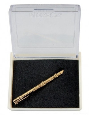 Значок  на булавке золотое напыление "флейта" Pick Boy made in Japan