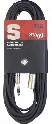 STAGG SAC10PSXM - аудио шнур XLR- стерео JACK, длина 10 метров, цвет черный