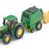 Трактор Siku с пресс-подборщиком 1665 1/87, зеленый