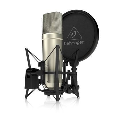 Микрофон студийный BEHRINGER TM1 - конденсаторный с большой мембраной, подвес 'паук', поп-фильтр, кабель 6 м и чехол в комплекте