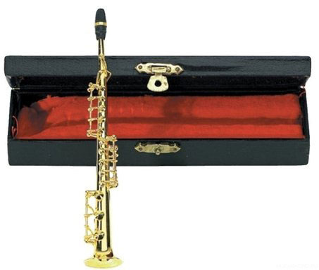 GEWA Miniature Instrument Soprano-Saxophone сувенир сопрано-саксофон латунный с футляром 15 см
