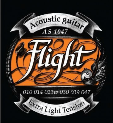 FLIGHT AS1047, Extra Light 10-47 струны для акустической гитары